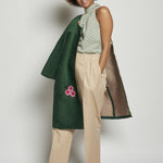 Cappotto ricamato 20C 1PRE CT32EMB GREEN marit ilison 