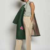 Cappotto ricamato 20C 1PRE CT32EMB GREEN marit ilison 