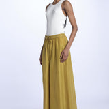 PALAZZO pantaloni in seta  by milaura. BE24252PANT OLIVE benaras soleil 