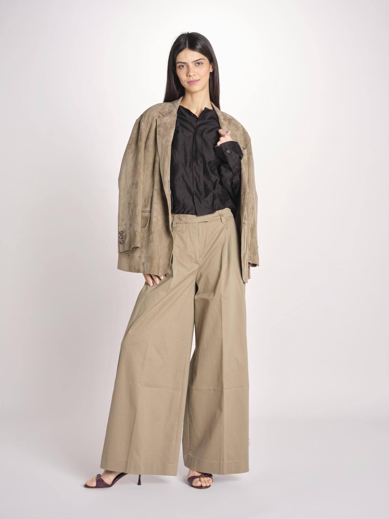pantalone a vita bassa in gabardina DEVA T3118 T0176 COGNAC T0031 the latest 