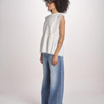 top in voille con pizzo THE SONNET TOP T1473435L TRUE WHITE the GREAT 