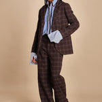 blazer quattro tasche in galles HARRY MJD505_A26240 BROWN COTTON CHECK jejia 
