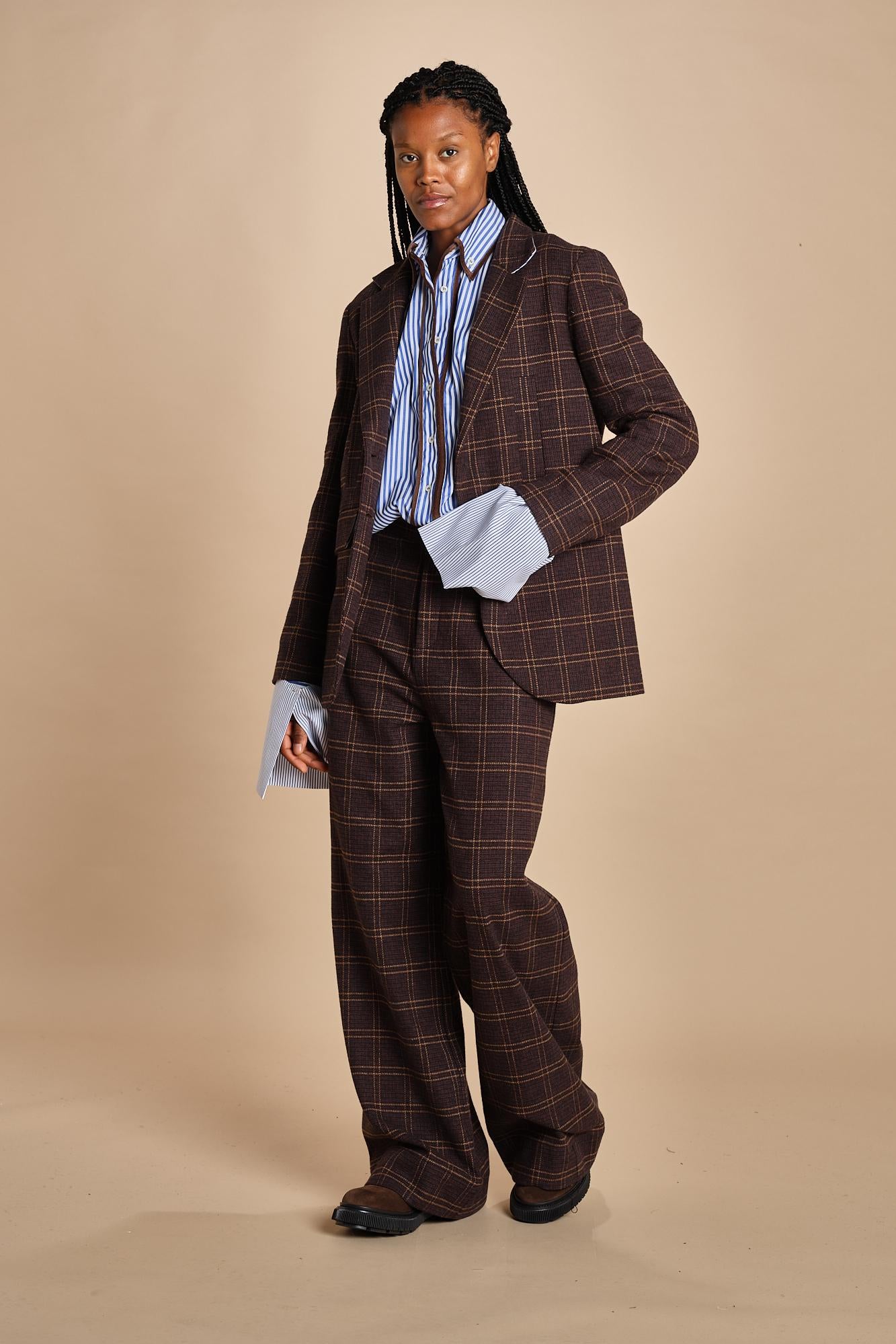 blazer quattro tasche in galles HARRY MJD505_A26240 BROWN COTTON CHECK jejia 