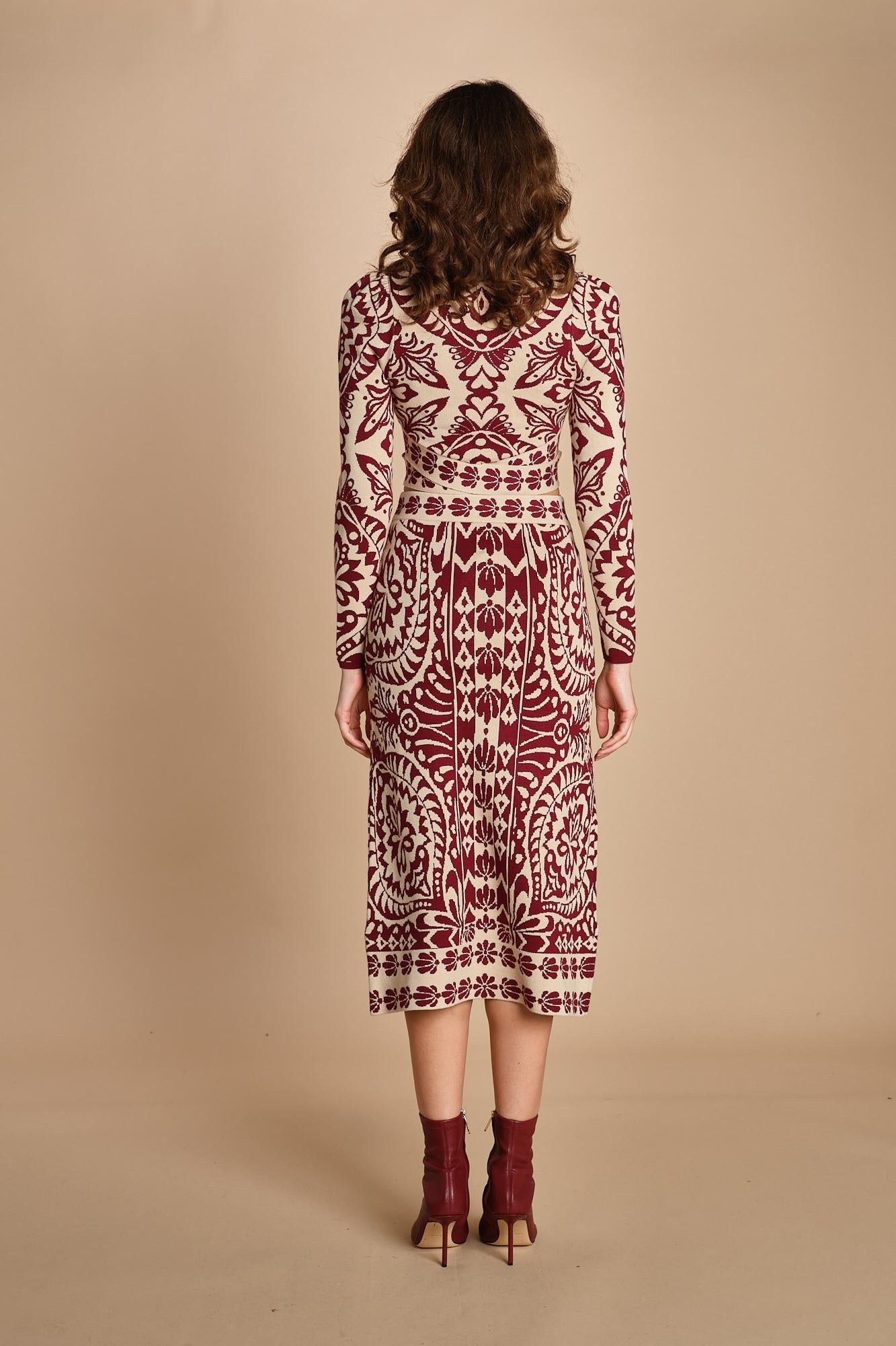 gonna jaquard con fiori PINEAPPLE LOVE 351825 OFF WHITE farm rio 