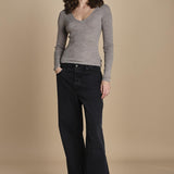 maglia scollo a v NOVA KNIT BLOUSE LIGHT TAUBE herskind 