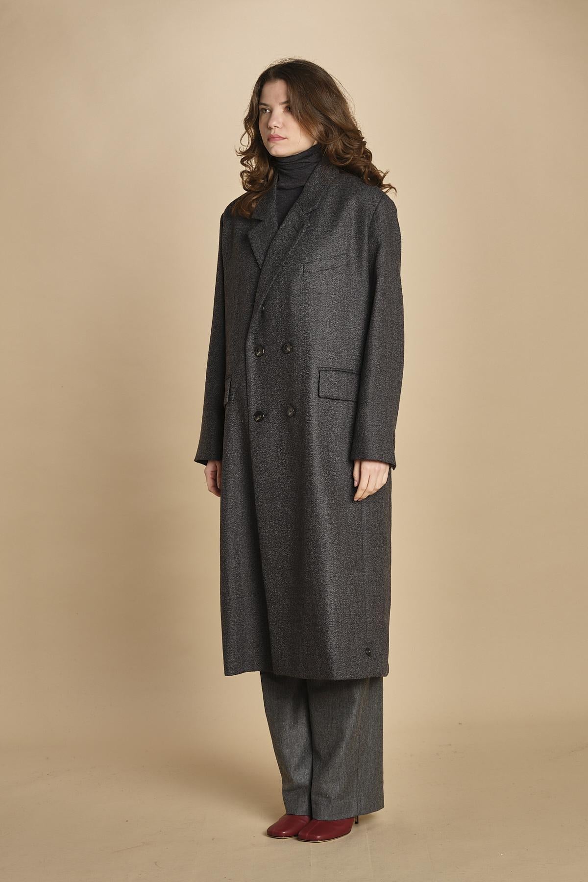 cappotto doppiopetto over. MAN0053 GRI0125W soeur 