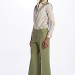 Pantalone MELODY D cropped canvas tinto capo MELODYD408501 19 quelledue 