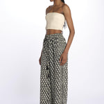 DAKOTA pantaloni con elastico in vita stampa foglie DAKOTA INDIAN BLACK laraethnics 