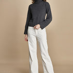 pantalone a zampa con taschine FAUVE WX WHITE fam 
