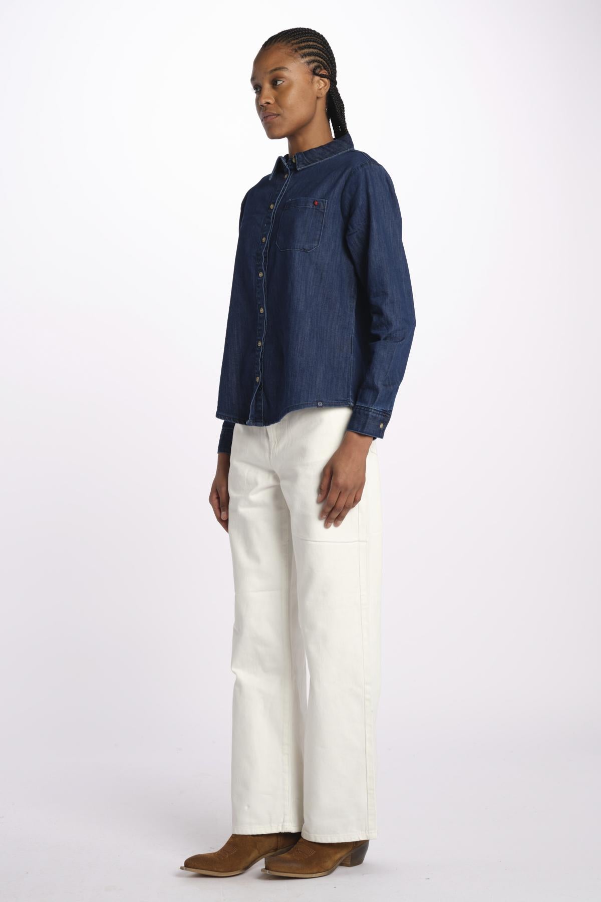 STACY  chemise jeans leggera ls 09 sh by fam. STACY INDIGO fam 