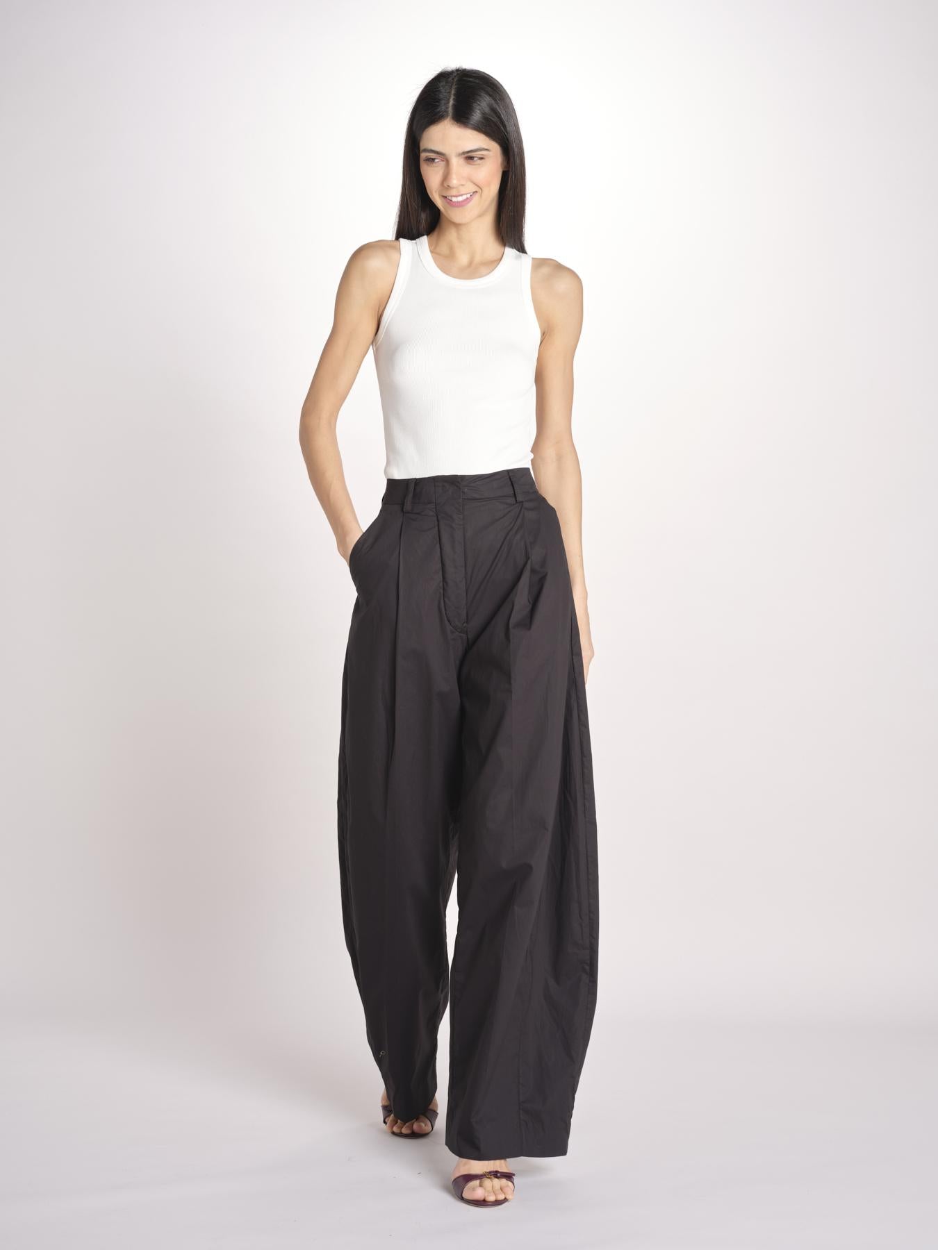 pantalone over con pinces BILLIE 3111 T0160 BLACK T0002 the latest 