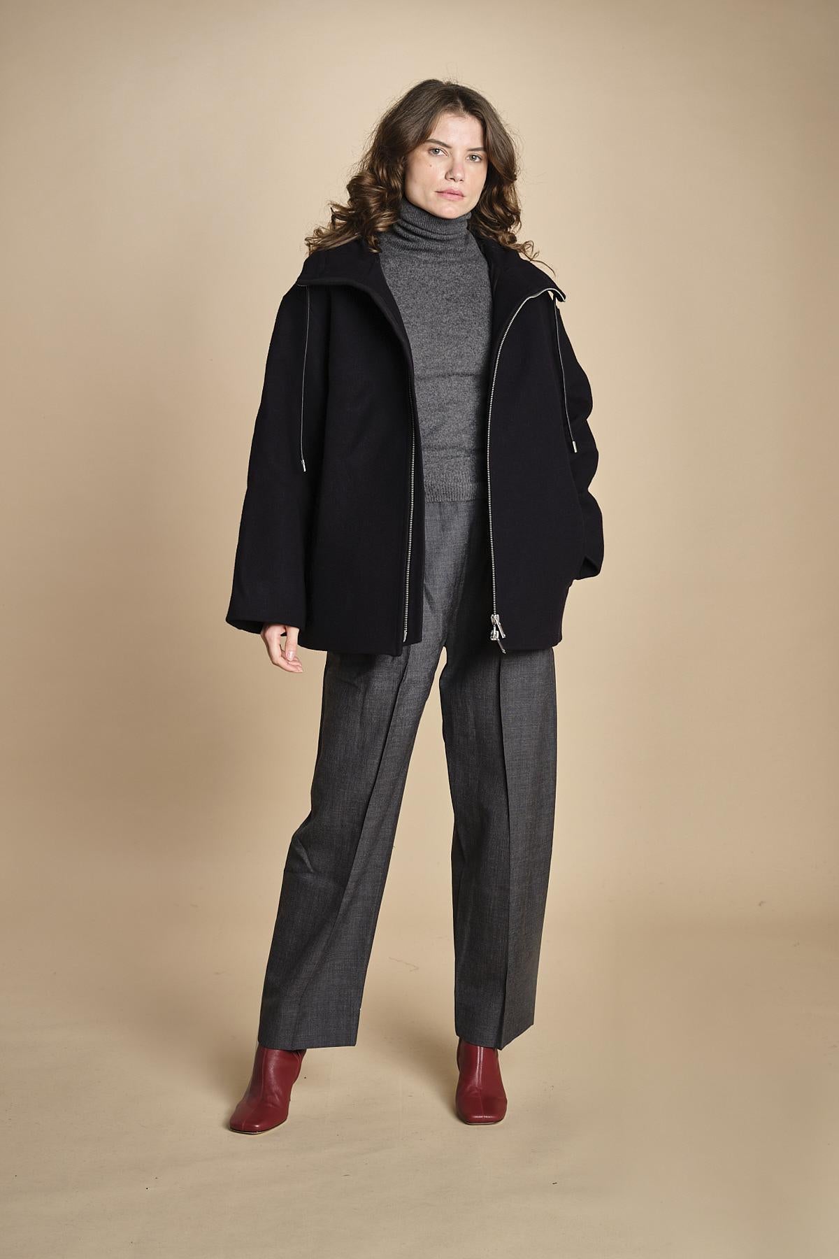 pantalone in tela con 2 pinces ACUNA SNW SLATE MELANGE studio nicholson 