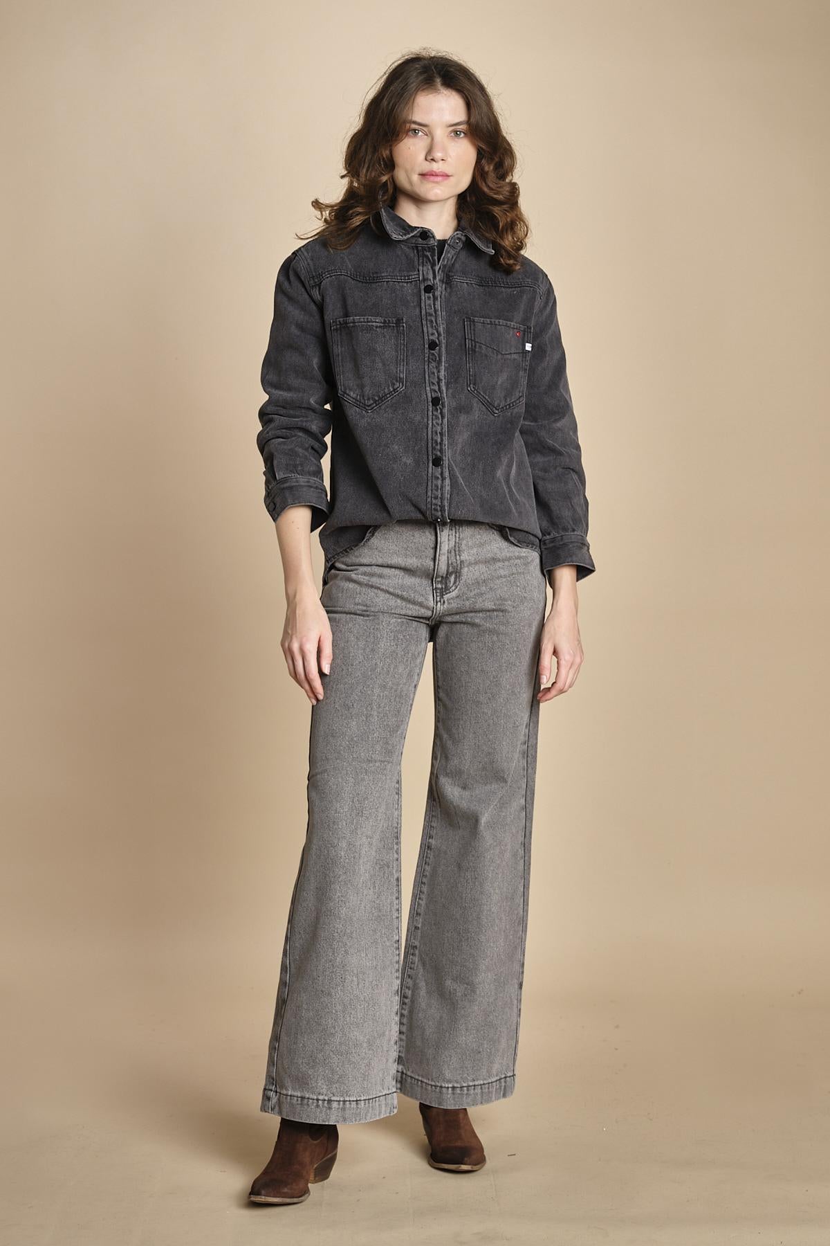 camicia in denim SOFIA CARBON fam 