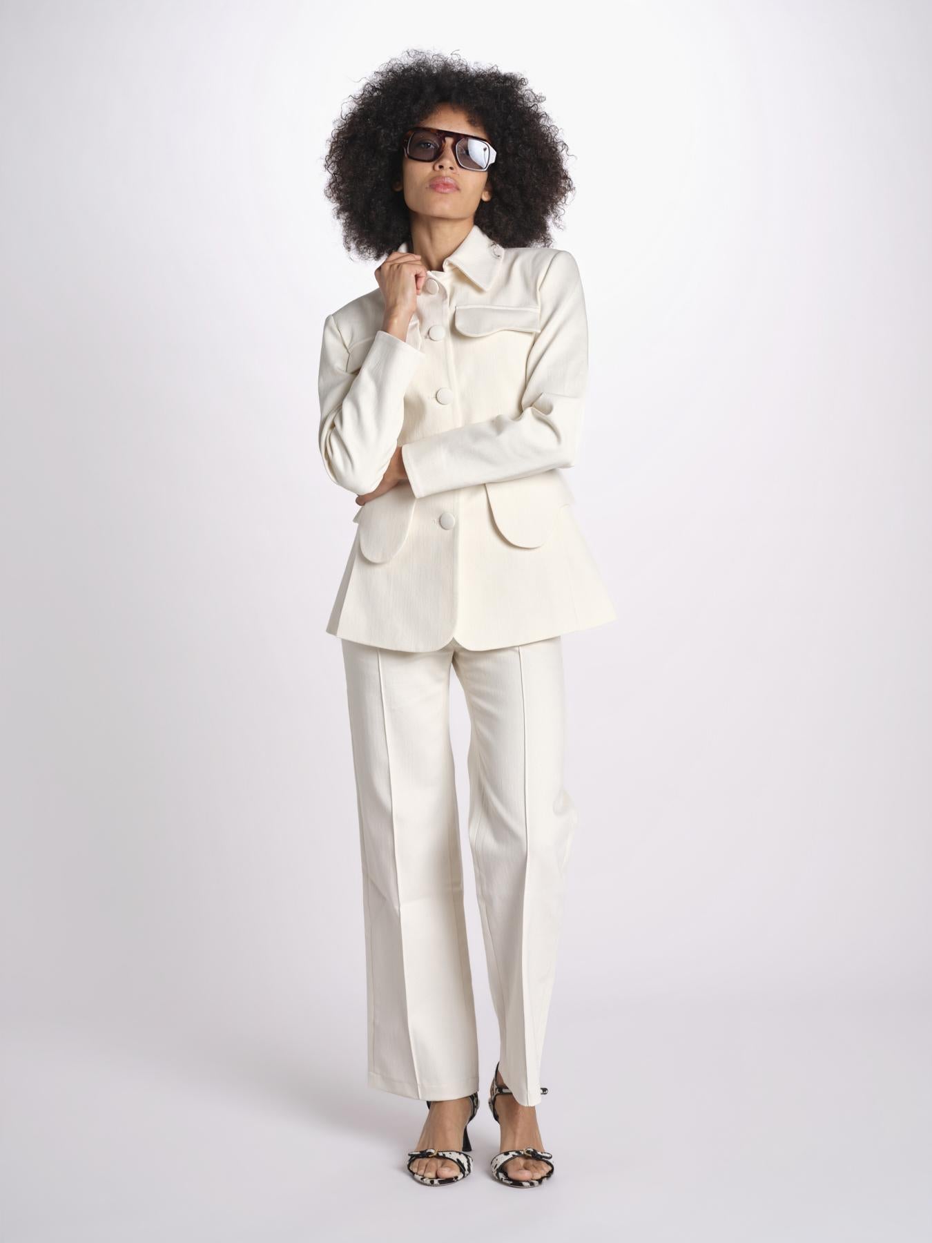 giacca quattro tasche TAMARA 25S4JAC20 ECRU destree 