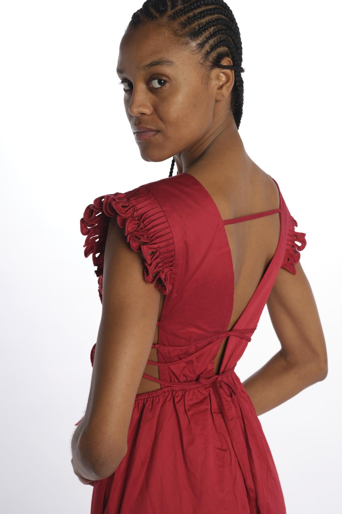 Abito RED BUTTERFLY ricamo farfalla 337217 RED farm rio 