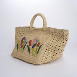 MIZO borsa shopping con fiori ricamati 01BG535 ECRU bagatelle france 