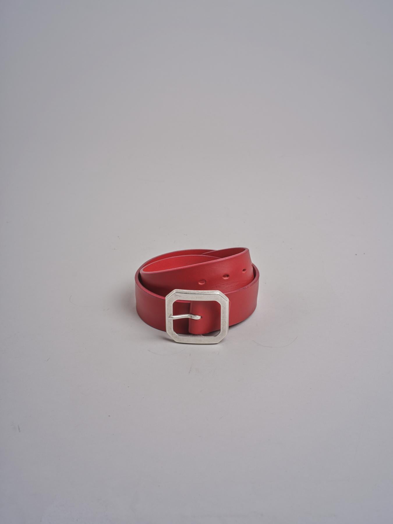 cintura con fibbia ottone 93340 ROSSO ARGENTOÙ milaura 