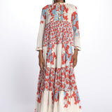 Abito lungo m/l fiori Maxi Hippydress MH BFF4 MA4 yvonne s. 