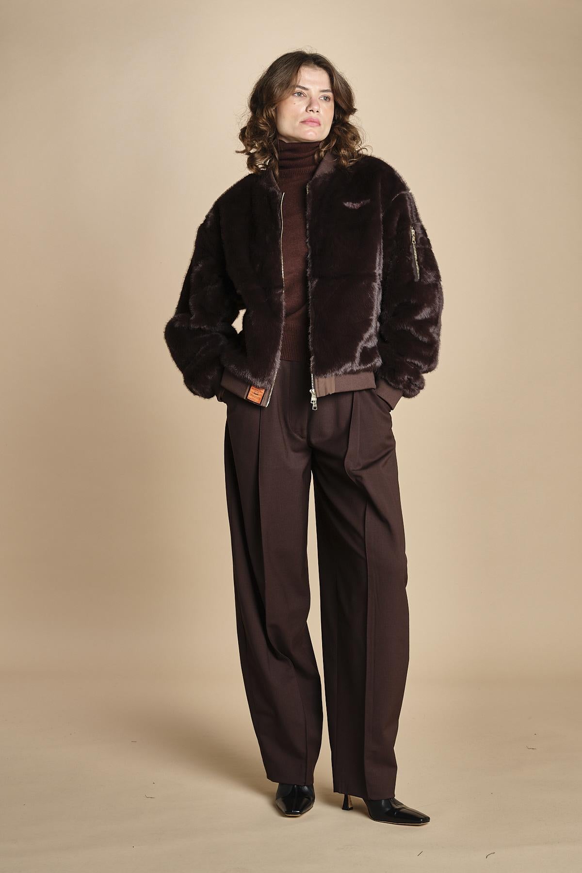bomber in ecopelliccia BWSEWARDF5 BROWN bombers original 
