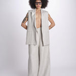 gilet in lino U2929 NATURAL dusan 