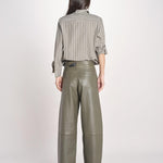 pantalone in pelle LESLIE IO118060 DARK EUCALYPTUS GR533 ivy oak 
