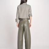 pantalone in pelle LESLIE IO118060 DARK EUCALYPTUS GR533 ivy oak 