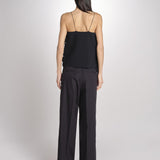 pantalone con pinces in popeline B043-0187-9000 NERO n21 