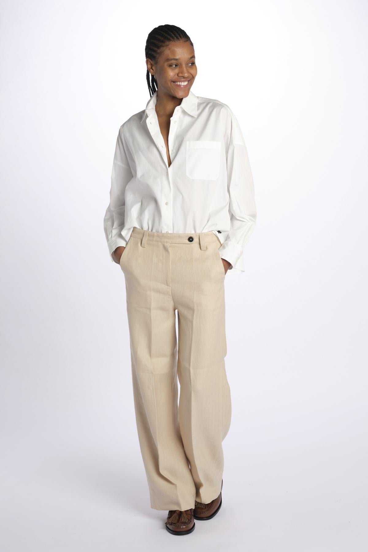 Pantalone lino spina LAMIA T2272F123 massimo alba 