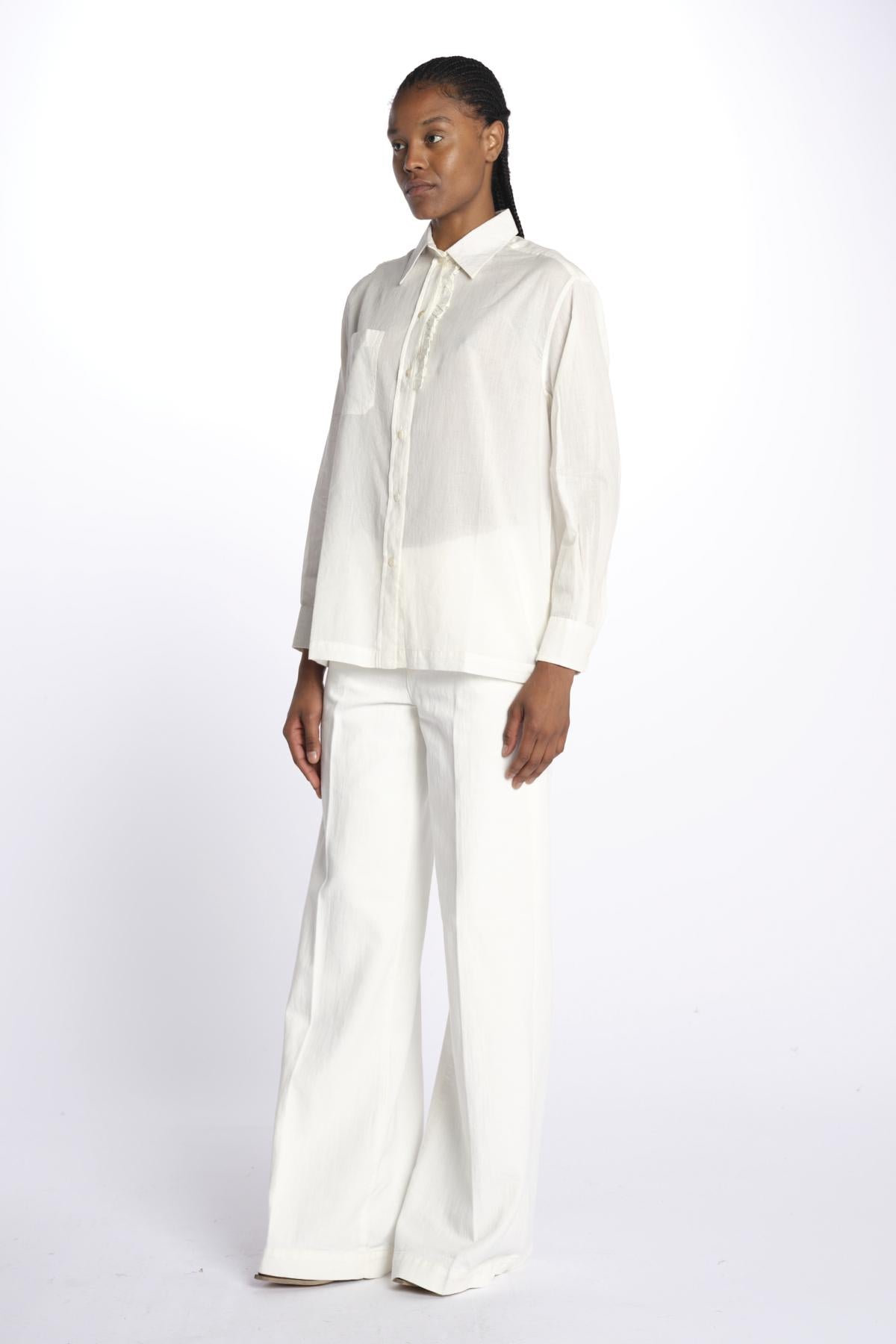 Camicia ANGELO con rouches ANGELO1TEE OFFWHITE antik batik 