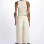 Pantalone ricamo PALM NIRVANA ANTIQUEWHITE scarlett poppies 