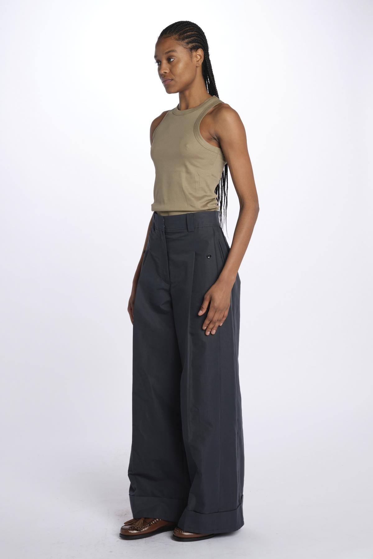 Pantalone HIGH WAIST pences con risvolto 51279LCO MIDNIGHT phillip lim 
