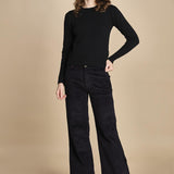 pantalone mano velluto FAUSTINE BLACK fam 