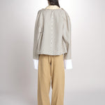 Giubbotto a quadretti reversibile BOMBERTRENCH MJD547_108477 BEIGE BLUE CHECK jejia 