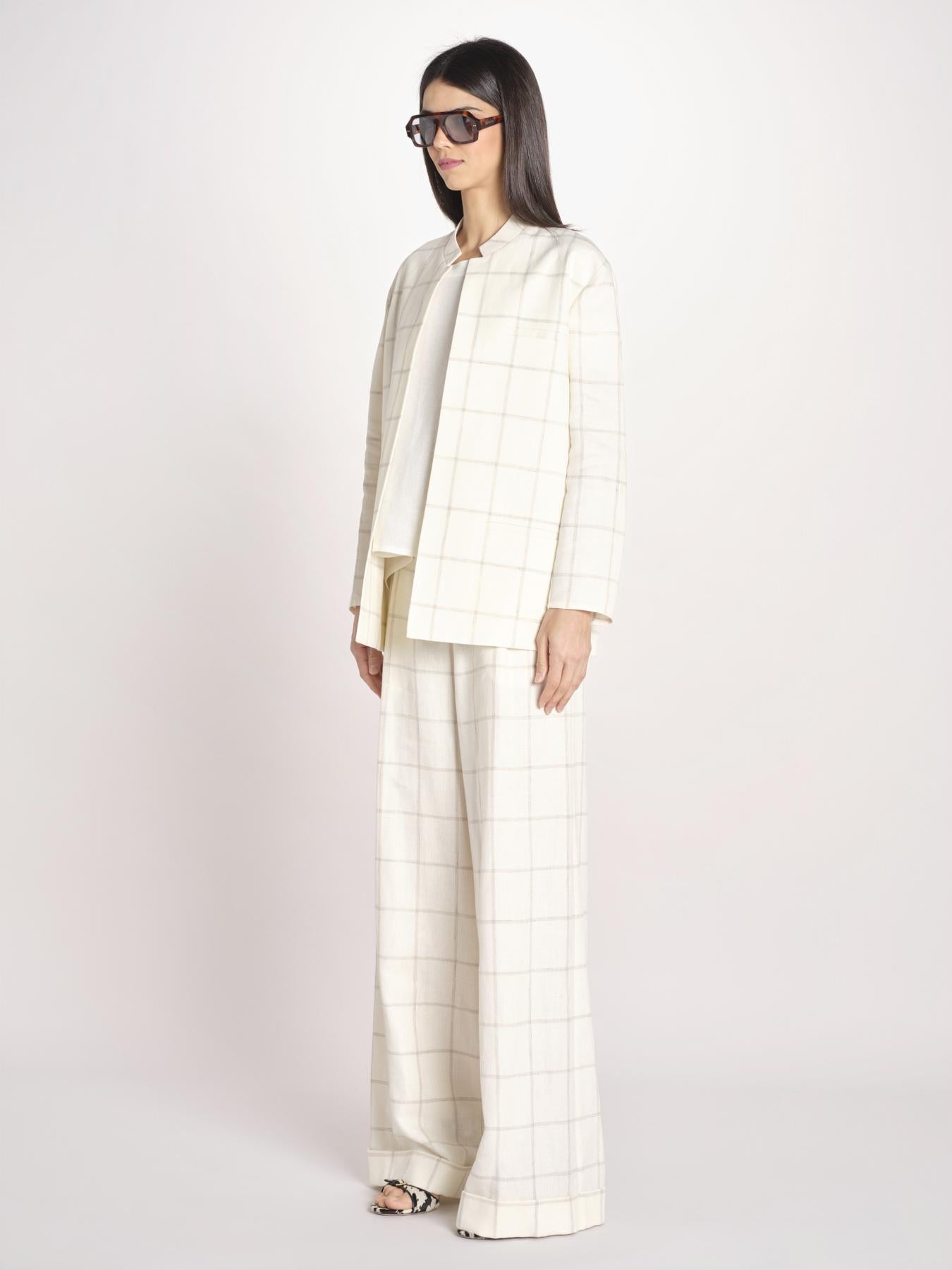 blazer a quadri U3248 IVORY dusan 