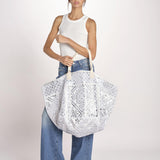 borsa grande SHQ-26E18 213 WHITE SILVER le daf 