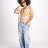 camicia stampa fiori VT6247 PEACH zen ethic 