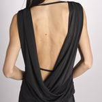 abito lungo in jersey con scollo dietro 3328 BLACK access 
