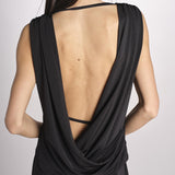 abito lungo in jersey con scollo dietro 3328 BLACK access 
