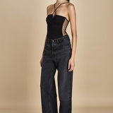 LUNA BODYSUIT body con spalline arricciate davanti e tulle sul retro LUNA BLACK undress code 