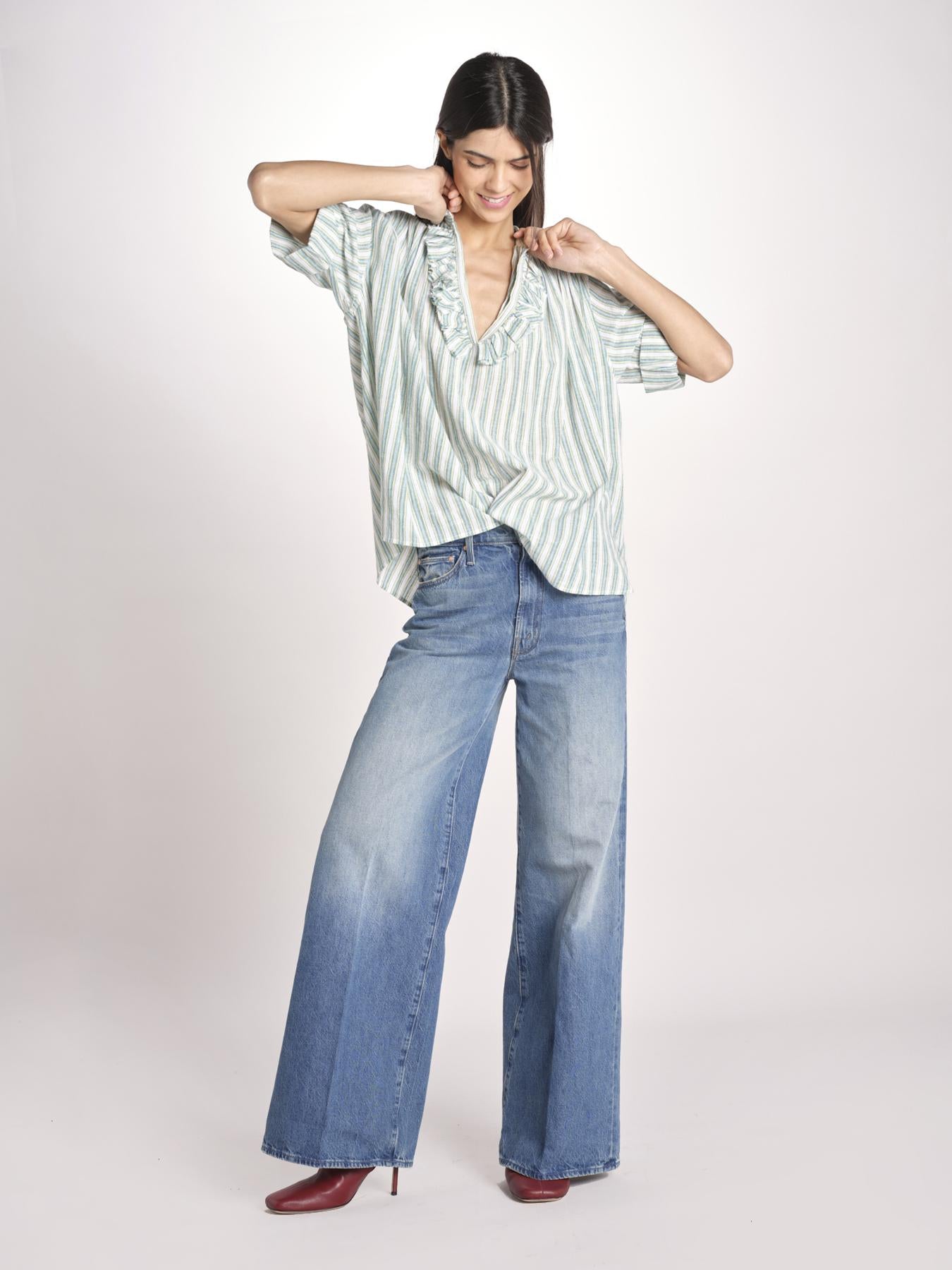 Camicia a righe DIDA SHO71RDIDA-GRE GREEN STRIPES laurence bras 