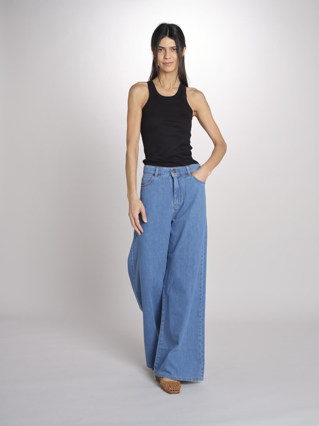 jeans 5 tasche dalla silhouette wide leg VEGA 2615181041600 002 BLU weekend maxmara 