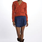 Shorts RICHELIEU lino con cintura+ricamo 337200 NAVY BLUE farm rio 