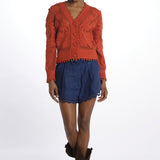Shorts RICHELIEU lino con cintura+ricamo 337200 NAVY BLUE farm rio 