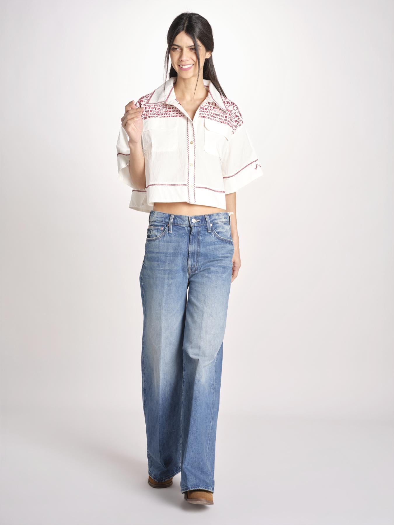 camicia m/c a punto croce 074 WHITE sea ny 