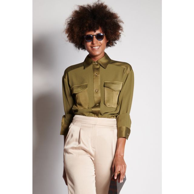 Olive shirt with pockets