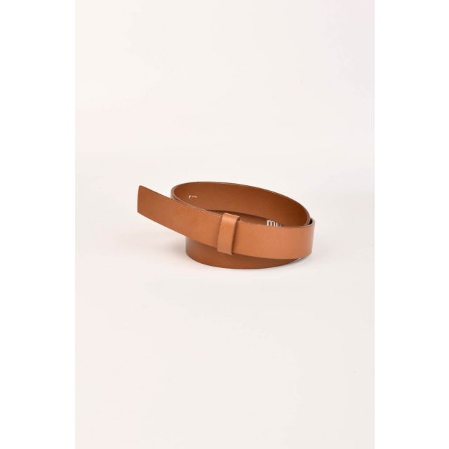 Beige 3cm smooth leather belt