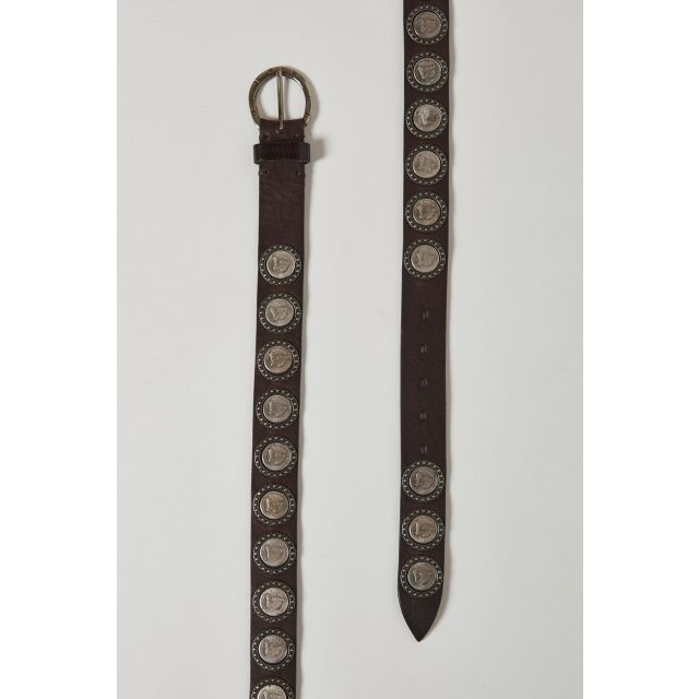 leather belt with coins