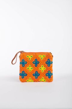 Orange embroidered sachet