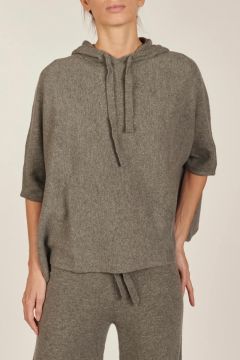 Knitted cashmere hoodie