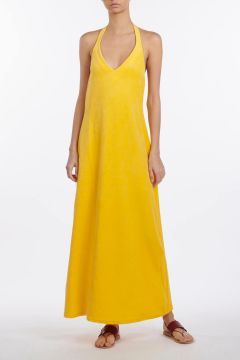 Yellow long sponge dress